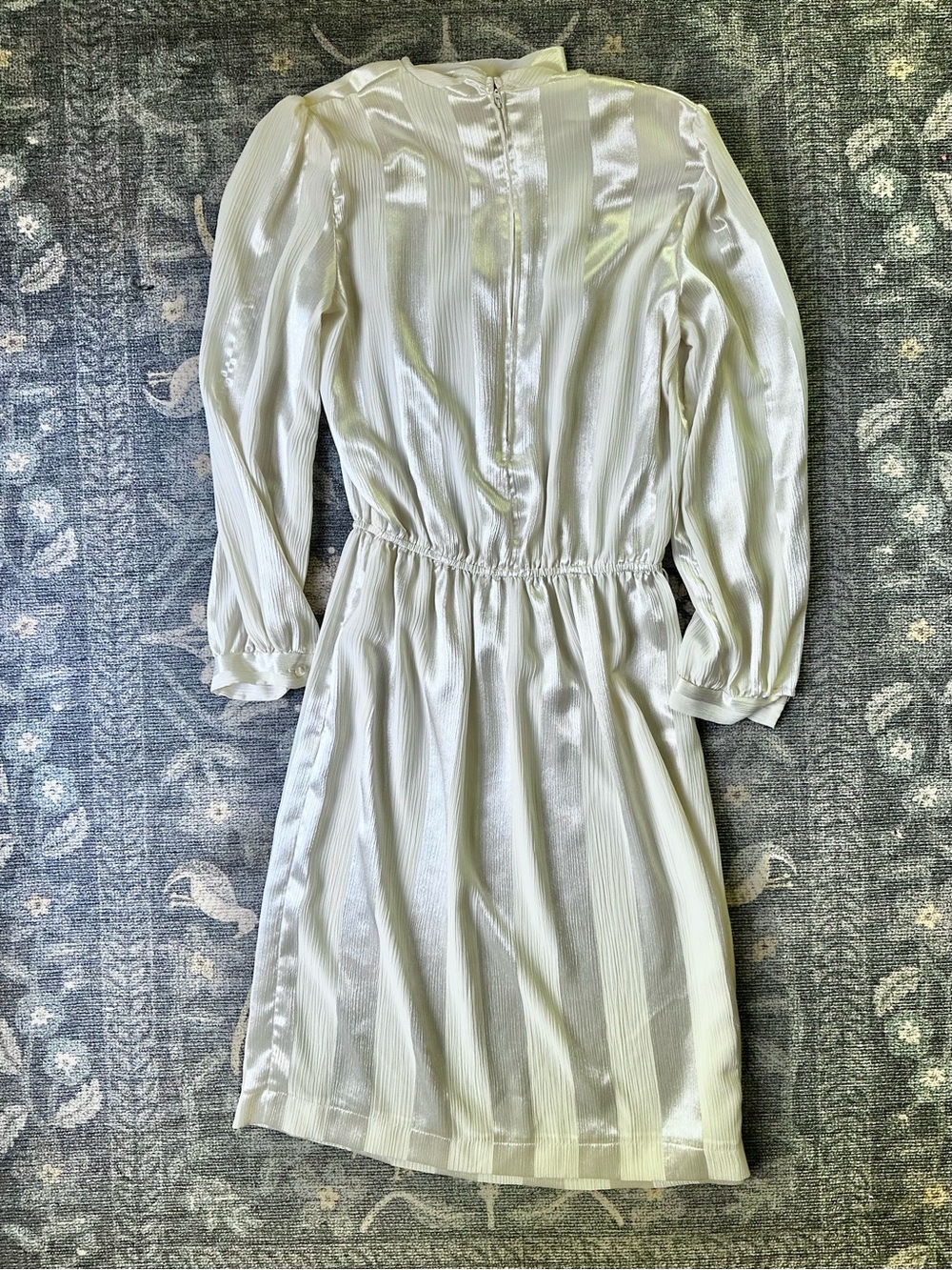 Vintage Just In Thyme LTD Cream Turtleneck Neck Long Sleeve Elastic Waist Dress - Picture 2 of 8